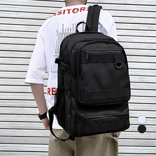 ROJI 男女通用大容量學生背包, 黑色