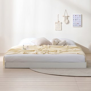 서울소호 홈즈 저상형 침대 프레임 + 파워 본넬 양면 매트리스 세트 방문설치, 화이트