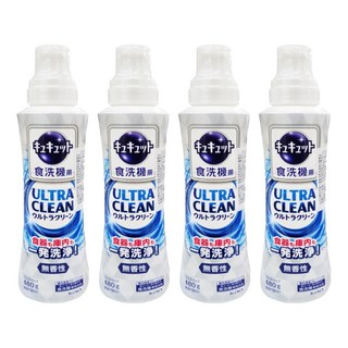 Kao 花王 Cucute 珂珂透 ULTRA CLEAN 洗碗機專用強效洗碗精 無香 480g, 4瓶