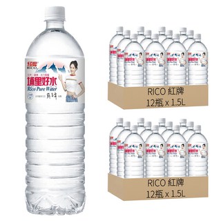 RICO 紅牌 埔里好水 大容量 清新純淨, 1.5L, 24瓶
