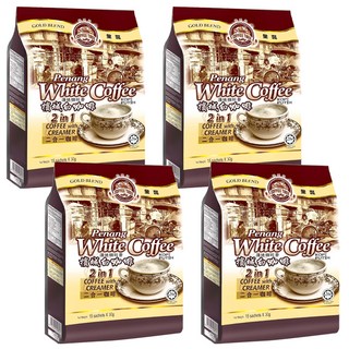 COFFEE TREE 咖啡樹 金裝檳城白咖啡 二合一 咖啡和奶精 450g, 30g, 15包, 4袋