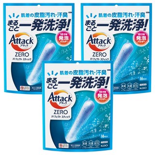 Attack ZERO 極效洗衣霸, 16顆, 3袋