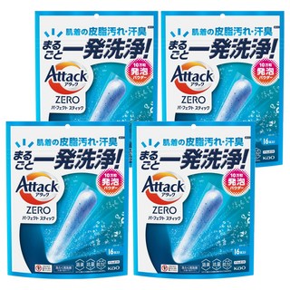 Attack ZERO 極效洗衣霸, 16顆, 4袋