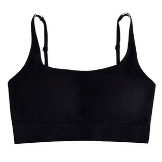 空靈氣質無痕方領小可愛, 無鋼圈, 襯墊不可拆, 肩帶可調, F, 黑色