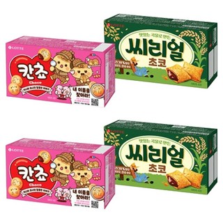 롯데웰푸드 칸쵸 54g x 2p + 씨리얼초코 42g x 2p, 1세트