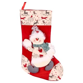 紅底印花聖誕襪-雪人, 54 x 28 x 23cm, 1個