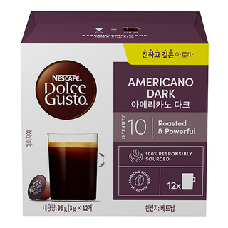 NESCAFE 雀巢咖啡 Dolce Gusto 多趣酷思 美式深焙膠囊咖啡, 12入, 1個, 8g
