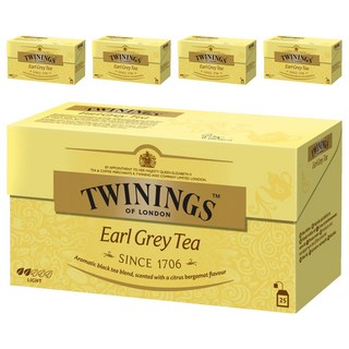 TWININGS 唐寧茶 盒裝伯爵紅茶茶包, 2g, 25包, 5盒