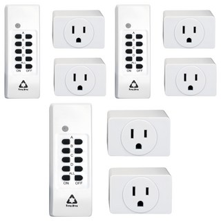 LONG PING 一對二智能家電遙控插座 無線遙控 智能學習 適用多種家電, 6cm, 白色, 3入