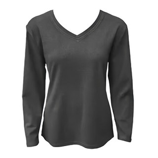 Partner dear 羊絨女V領厚保暖衣 - 柔軟舒適，快速暖身，恆溫保暖, L~XL(65~75kg), 黑色