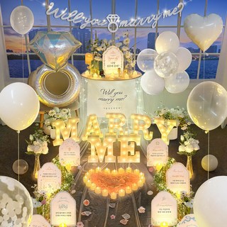 러브헌터 셀프 풍선 소품 신혼 집 장식 호텔 답 업체 프로포즈 용품 노블 꿀조합 C 세트, 노블 꿀조합C (화이트), 1세트, 화이트