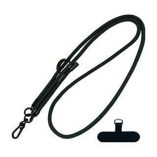 多功能手機掛繩 強韌營繩款 附手機夾片 8mm, 深灰色, 1條