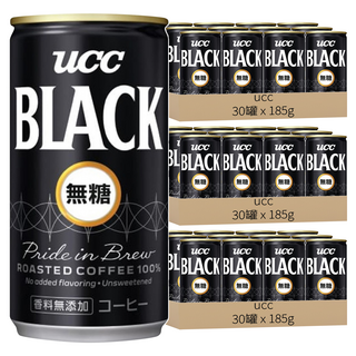 ucc BLACK 無糖黑咖啡飲料, 185g, 90罐