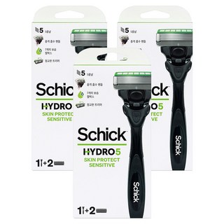 쉬크 하이드로 5 스킨프로텍트 센서티브 핸들 + 여분날 2p 세트, 3세트