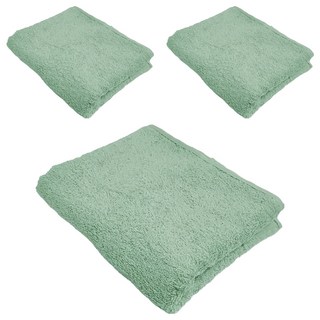 non-no 儂儂 細柔毛巾 棉紗, 雙股紗織造 台灣製造 純棉材質 超飽和吸水, 綠色, 3條