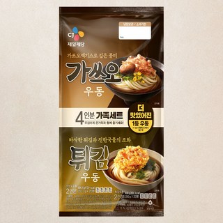 CJ제일제당 가쓰오우동 2인분 + 튀김우동 2인분, 956.6g, 1세트
