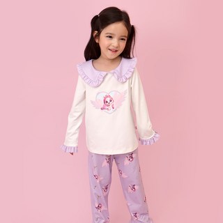 프리미에팜 아동용 캐치 티니핑 오로라핑 카라 피치스판 9부 잠옷 상하의 세트 VI