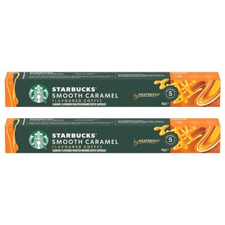 STARBUCKS 星巴克 Nespresso咖啡機適用咖啡膠囊 柔滑焦糖風味, 5.1g, 10顆, 2盒