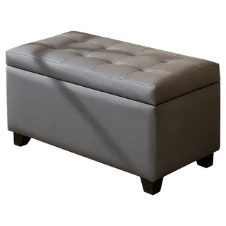 BuyJM 耐磨貓抓皮羅伯特實木腳掀蓋沙發椅 收納椅 沙發凳 長77公分 御鐵灰, 1個