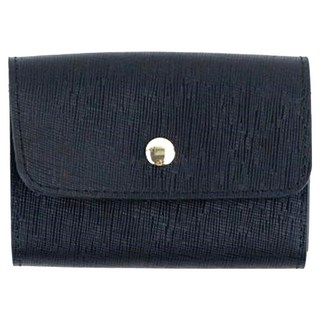 真皮十字紋牛皮4COIN隨身零錢包 二層牛皮 78g 暗釦式, 10 x 7 x 3cm, 黑色, 1個