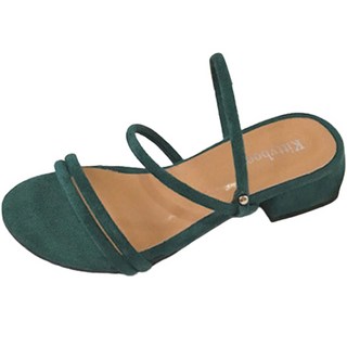 TCR 女款 Lucy 37號兩穿復古涼鞋, 綠色, 235