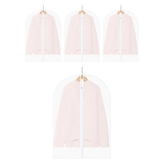 咪咪購物 透明衣服防塵套 拉鍊款, 60 x 140cm, 4個, 1組