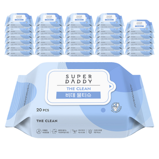 SUPER DADDY 清潔掀蓋濕式衛生紙, 60g, 20張, 60包