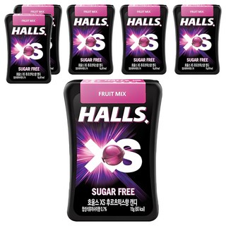HALLS XS無糖迷你薄荷糖 綜合水果口味, 15g, 6盒