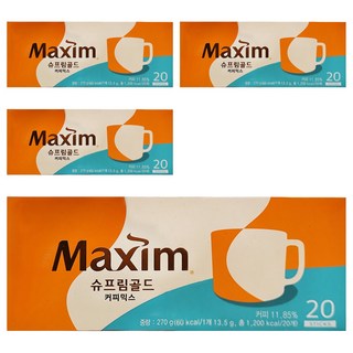 Maxim 麥心 典藏精品拿鐵咖啡 濃郁香醇 香氣迷人, 13.5g, 20包, 4盒