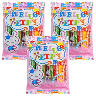TONG JIH 統記食品 Hello Betty 蒟蒻果凍條 綜合口味, 300g, 3袋