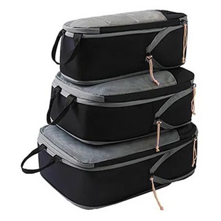 TAILI 太力 撞色旅行雙層壓縮收納3件組