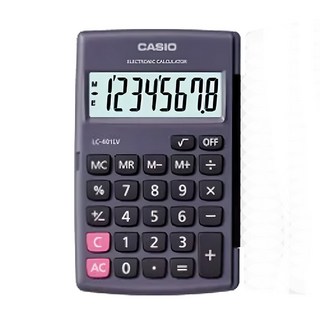 CASIO 卡西歐 8位數國家考試專用可開根號攜帶型計算機 7.3 x 151.5 x 120mm 70g, LC-401LV-BK, 1個