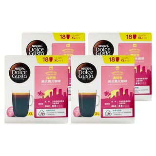 NESCAFE 雀巢咖啡 Dolce Gusto 多趣酷思 邁阿密美式晨光咖啡膠囊, 6.5g, 18顆, 4盒