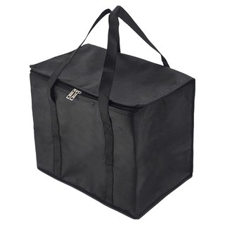 小麥購物 保溫袋 超大容量設計 保溫保冰 鋁箔內裡 堅固提手, 黑色, 1組