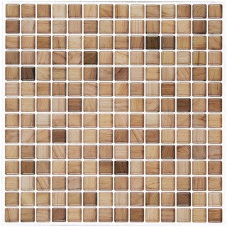 UNIDESIGN Bostyle 馬賽克磁磚壁貼, 胡桃木色, 大款(31 x 31 cm)