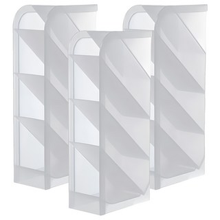 U-mop 斜插式筆筒 中 3入組 塑膠材質, 透明色, 1組