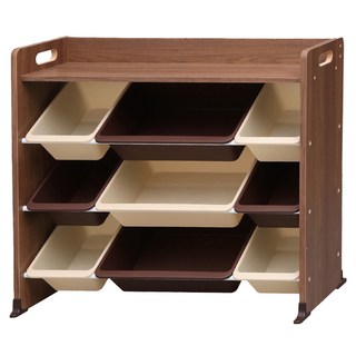 IRIS OHYAMA 愛麗思歐雅瑪 木質天板童心玩具收納架 TKTHR-39, 卡布奇諾, 4層