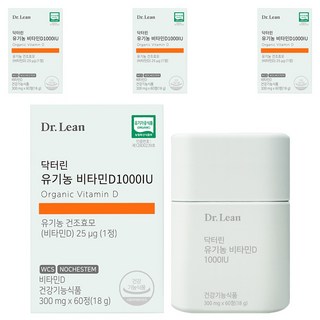 닥터린 유기농 비타민D 1000IU, 60정, 4개