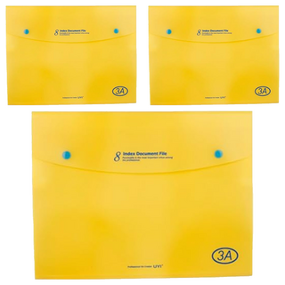 ECO Chungwoon 8層分格風琴夾 A4文件夾 黃色, 3本