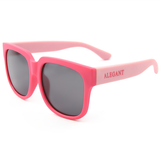 ALEGANT 兒童款 日系休閒輕量彈性方框UV400偏光墨鏡