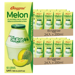 Binggrae 保久調味乳 哈密瓜風味, 200ml, 48入