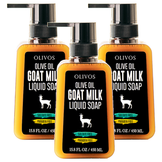 OLIVOS 奧莉芙的橄欖手工皂 土耳其冷壓初榨橄欖油液態皂, 3個, 450ml