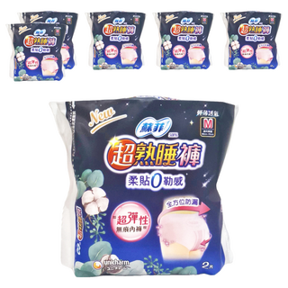 SOFY 蘇菲 超熟睡內褲型衛生棉, M(臀圍80~95cm), 2件, 6包