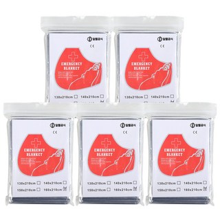 알뜰공식 비상용 보온 은박 담요 대 160 x 210 cm, 실버, 5개