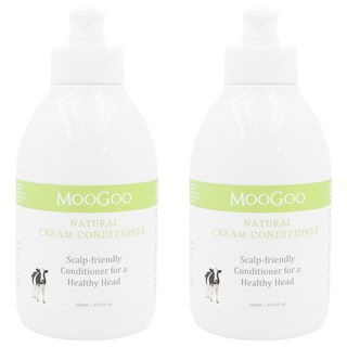 MOOGOO 天然初乳潤髮乳, 牛奶蛋白滋潤髮絲, 植物萃取油脂修復毛躁, 純淨無添加, 敏感肌適用, 500ml, 2瓶