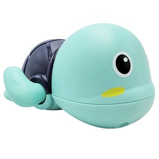 PUKU 藍色企鵝 樂游小烏龜發條玩具 環保ABS材質 兒童安全設計 可愛動物造型, 水色, 3個