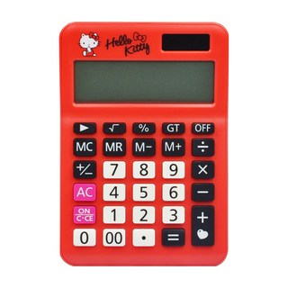 E-MORE 12位數 KITTY卡通計算機，太陽能/AG-10鈕扣型電池，塑膠/橡膠/金屬/玻璃, KT-300, 1個