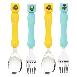 LILFANT 小小兵印花餐具組, 湯匙 2入+叉子 2入, 混色