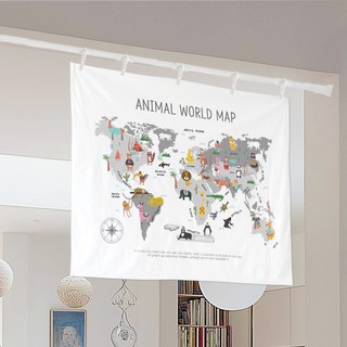 SANGSANG HOO 布掛畫, 世界地圖 動物