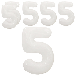 六分埔禮品 32吋 數字氣球 5, 白色, 6個